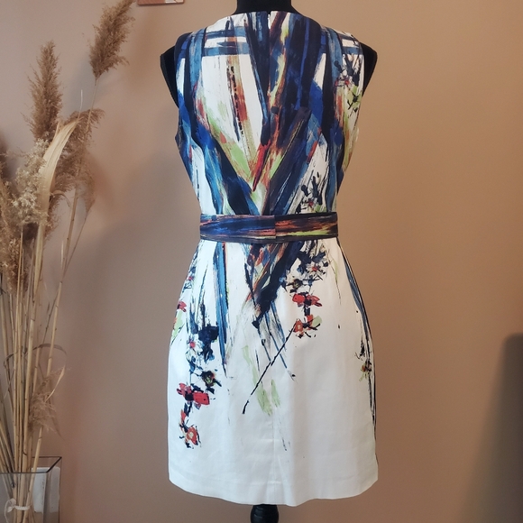 ELIE TAHARI Colourful Canvas Sheath Mini Dress - Picture 11 of 14